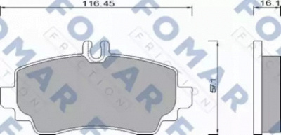 FOMAR FRICTION fo668581 -  Комплект тормозных колодок, дисковый тормоз